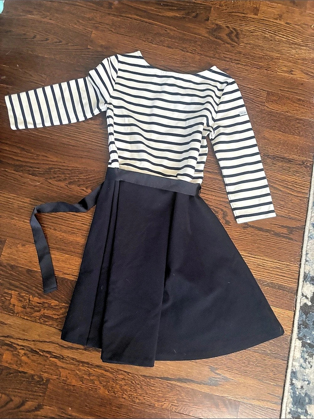 Polo Ralph Lauren Striped Mini Dress in Black & White Size Large Like New